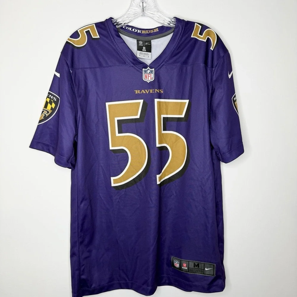 Baltimore Ravens Nike Terrell Suggs #55 NFL On Field Jersey Mens Size M Purple